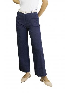 Pantalone in denim leggero con cintura